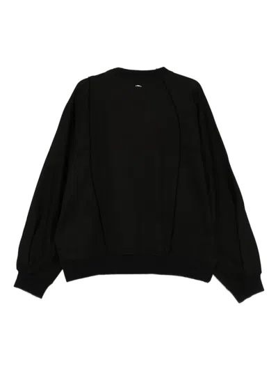 Songzio Cut-out Dolman-sleeve Sweatshirt In Black