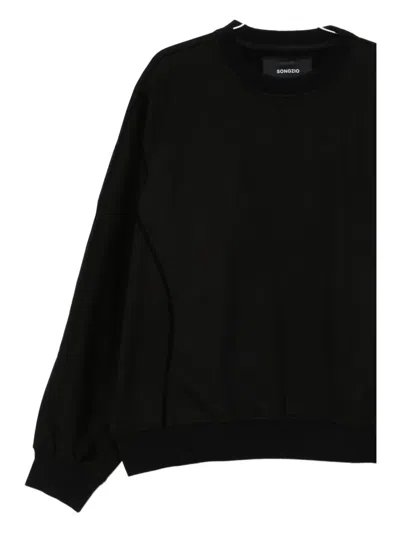 Songzio Cut-out Dolman-sleeve Sweatshirt In Black