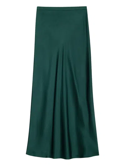 Anine Bing Bar Silk Skirt In Green
