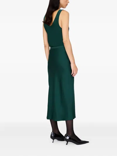 Anine Bing Bar Silk Skirt In Green