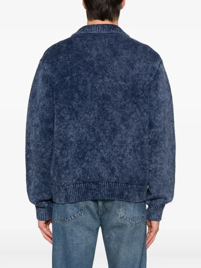 Daily Paper Zip-up Cardigan In Blue