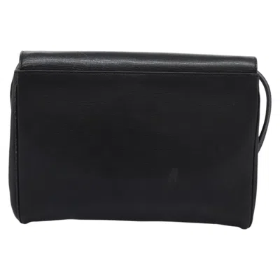 Pre-owned Celine Céline Logo Du Cercle Black Leather Shoulder Bag ()