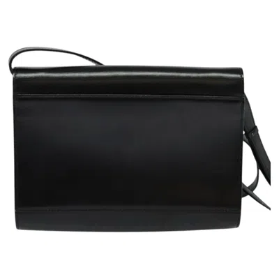 Pre-owned Celine Céline Logo Du Cercle Black Leather Shoulder Bag ()