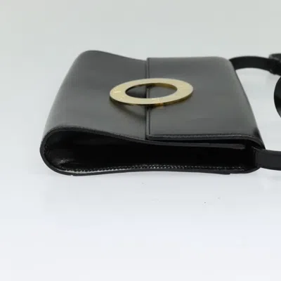 Pre-owned Celine Céline Logo Du Cercle Black Leather Shoulder Bag ()