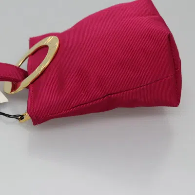 Pre-owned Celine Céline Logo Du Cercle Pink Synthetic Clutch Bag ()