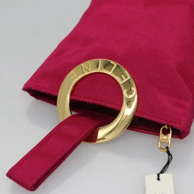 Pre-owned Celine Céline Logo Du Cercle Pink Synthetic Clutch Bag ()
