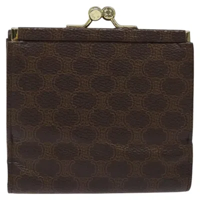 Pre-owned Celine Céline Macadam Brown Canvas Wallet  ()