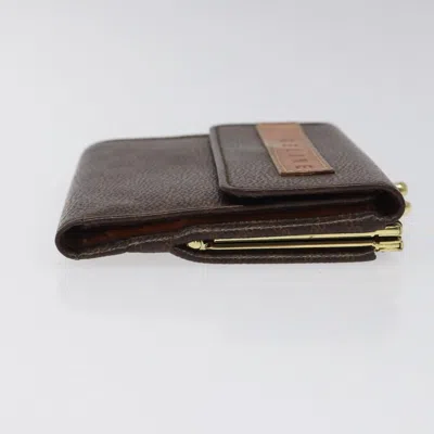 Pre-owned Celine Céline Macadam Brown Canvas Wallet  ()
