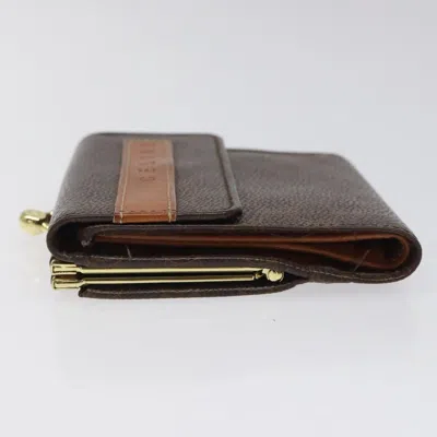 Pre-owned Celine Céline Macadam Brown Canvas Wallet  ()