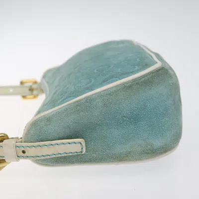 Pre-owned Celine Céline Macadam Clutch Bag Blue Suede Clutch Bag ()