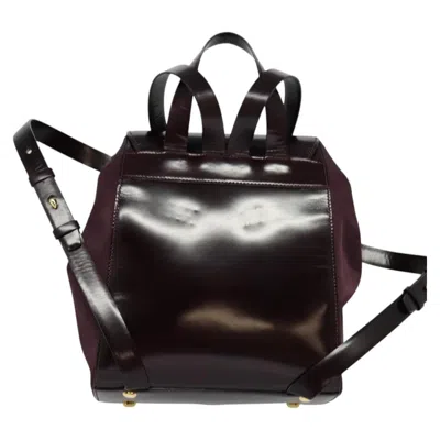 Pre-owned Celine Céline Purple Leather Backpack Bag ()