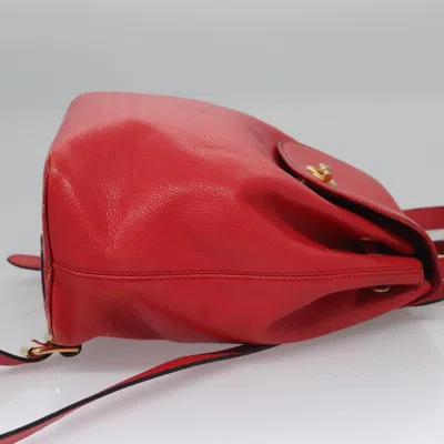 Pre-owned Celine Céline Red Leather Backpack Bag ()