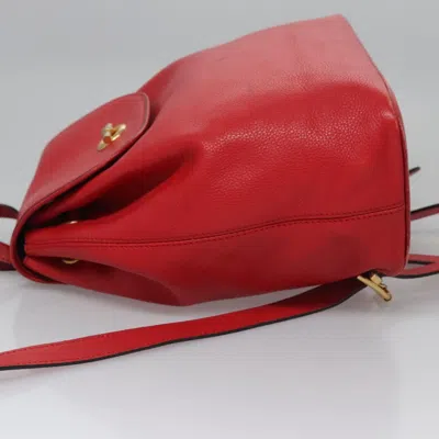 Pre-owned Celine Céline Red Leather Backpack Bag ()