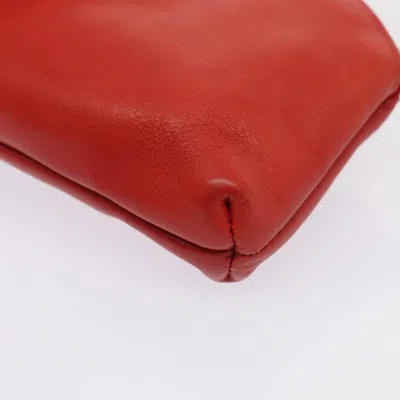 Pre-owned Celine Céline Red Leather Clutch Bag ()