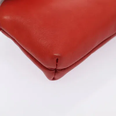 Pre-owned Celine Céline Red Leather Clutch Bag ()