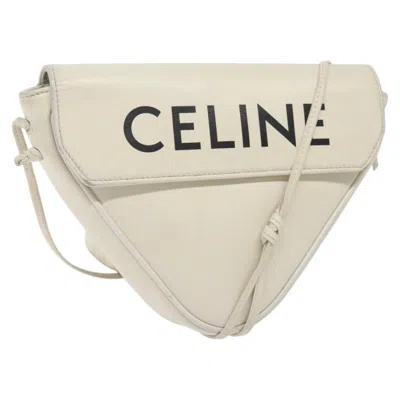 Pre-owned Celine Céline Triangle White Leather Shoulder Bag ()