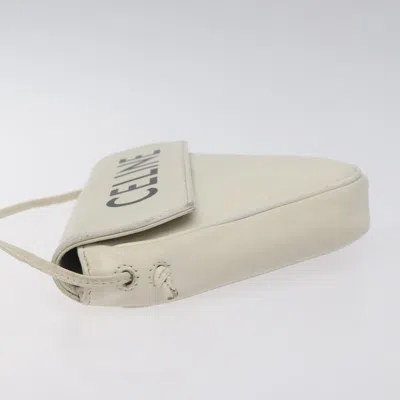 Pre-owned Celine Céline Triangle White Leather Shoulder Bag ()