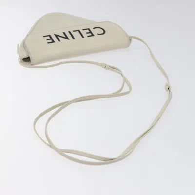 Pre-owned Celine Céline Triangle White Leather Shoulder Bag ()