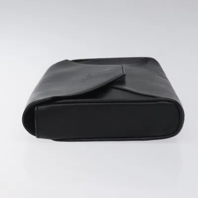 Pre-owned Celine Céline Triomphe Black Leather Shoulder Bag ()