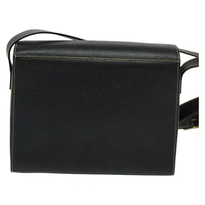 Pre-owned Celine Céline Triomphe Vintage Black Leather Shoulder Bag ()