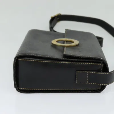 Pre-owned Celine Céline Triomphe Vintage Black Leather Shoulder Bag ()