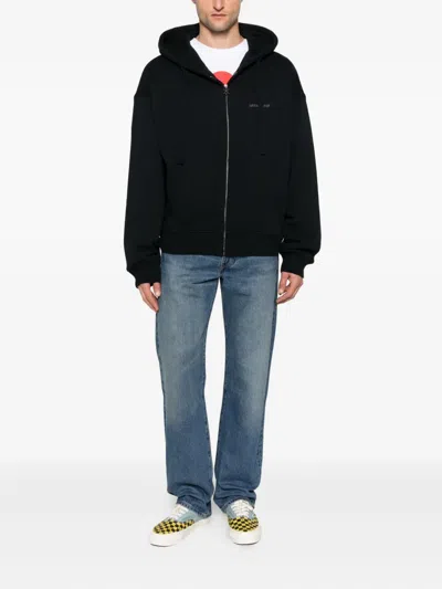 Daily Paper Logo-embroidered Zip-up Hoodie In Blue