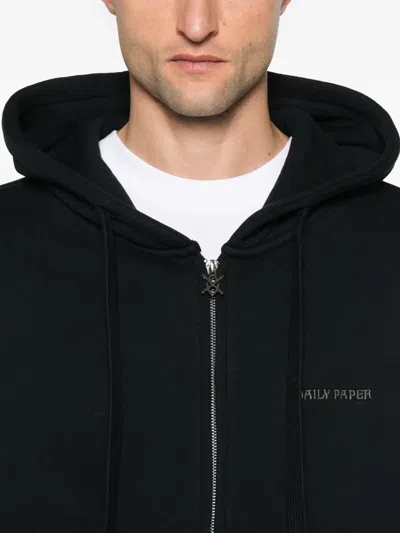 Daily Paper Logo-embroidered Zip-up Hoodie In Blue