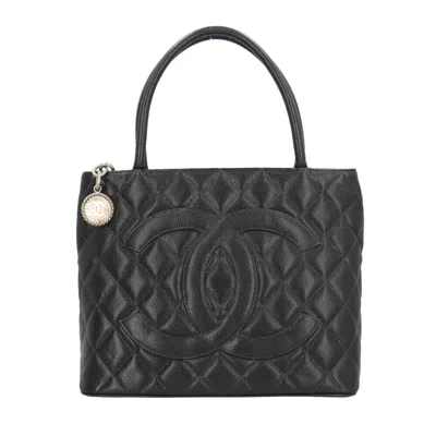 Pre-owned Chanel Black Grained Calfskin Tote Bag ()