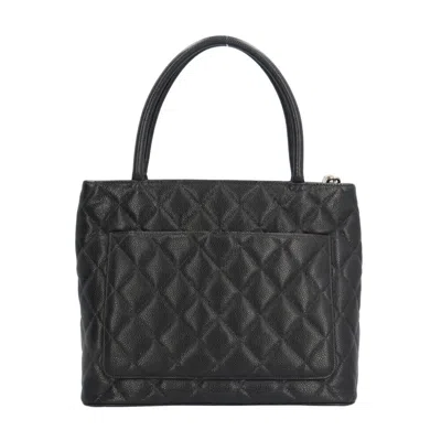 Pre-owned Chanel Black Grained Calfskin Tote Bag ()
