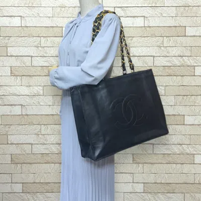 Pre-owned Chanel Black Leather Tote Bag ()