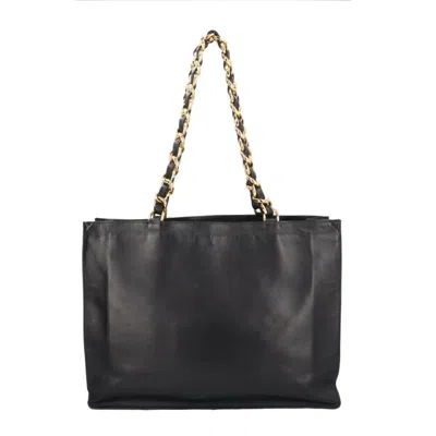 Pre-owned Chanel Black Leather Tote Bag ()