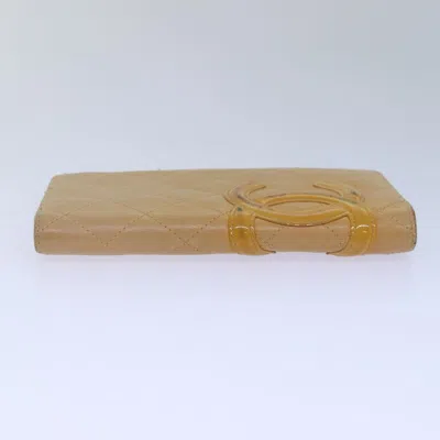 Pre-owned Chanel Cambon Beige Leather Wallet  () In Sand