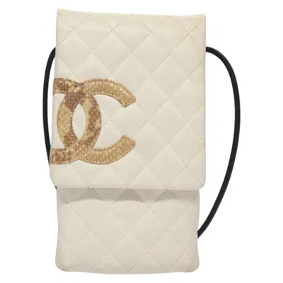 Pre-owned Chanel Cambon White Leather Shoulder Bag ()