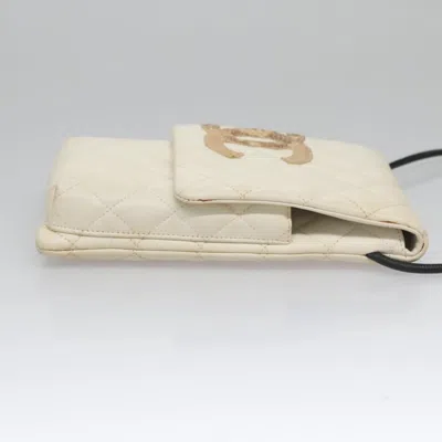 Pre-owned Chanel Cambon White Leather Shoulder Bag ()