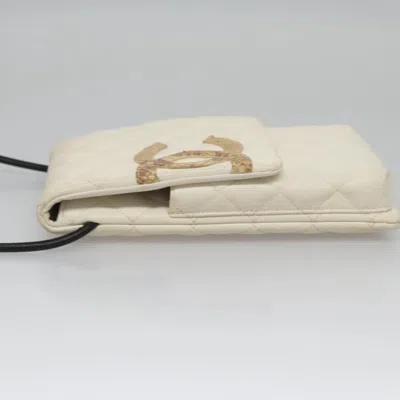 Pre-owned Chanel Cambon White Leather Shoulder Bag ()