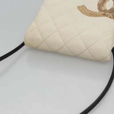 Pre-owned Chanel Cambon White Leather Shoulder Bag ()