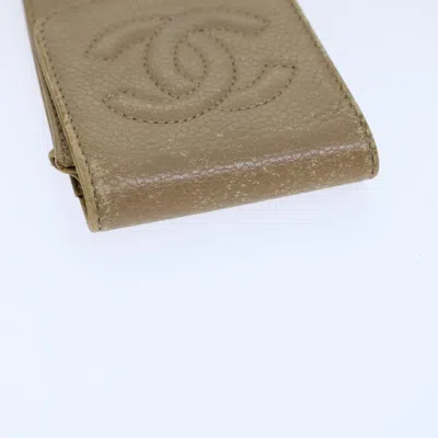 Pre-owned Chanel Cc Beige Leather Wallet  () In Sand