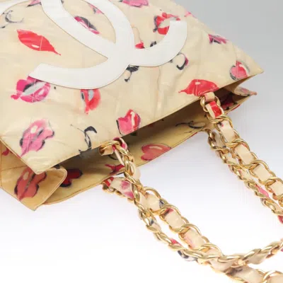 Pre-owned Chanel Cc Totebag Beige Patent Leather Tote Bag ()