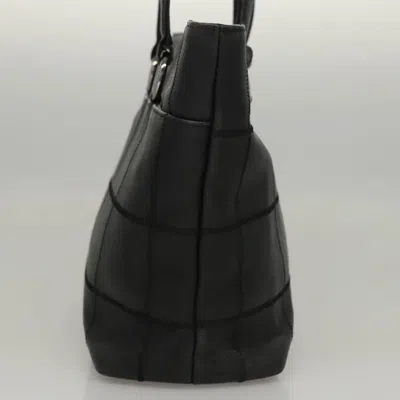Pre-owned Chanel Chocolate Bar Black Leather Tote Bag ()