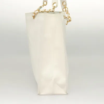 Pre-owned Chanel Grand Shopping White Leather Tote Bag ()