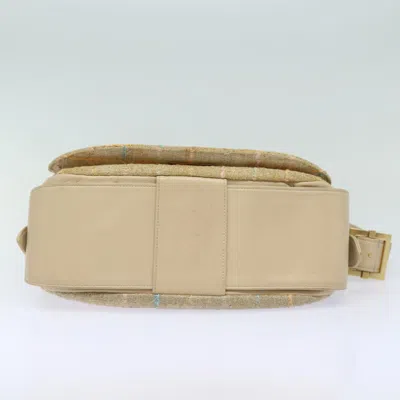 Pre-owned Chanel Single Flap Beige Wool Shoulder Bag ()