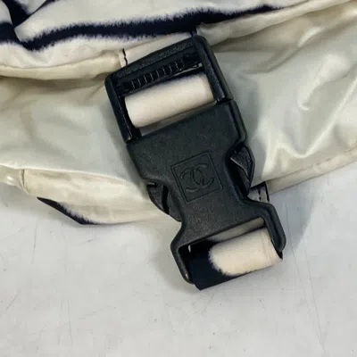 Pre-owned Chanel Sport Black White Nylon Messenger Bag Shoulder Bag ()