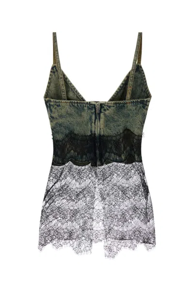 Giuseppe Di Morabito Lace Detailed Denim Sleeveless Top In Multi