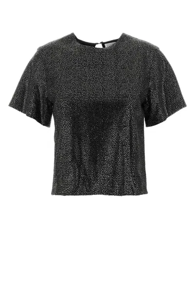 Giuseppe Di Morabito Embellished Metallic Short Sleeves Blouse In Black