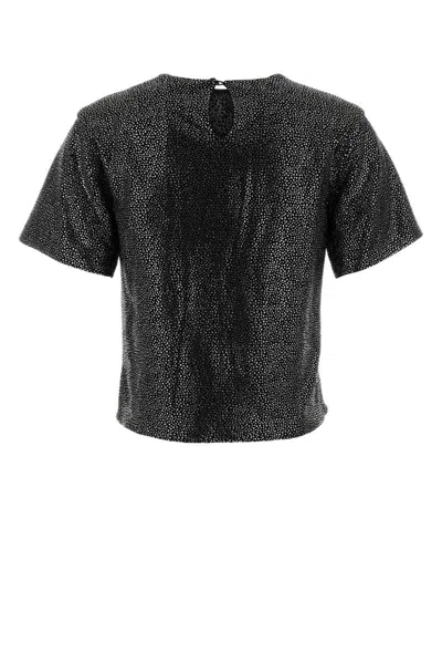 Giuseppe Di Morabito Embellished Metallic Short Sleeves Blouse In Black