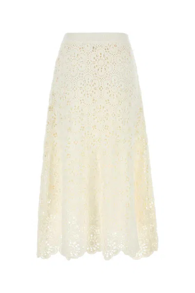 Farm Rio White Crochet Skirt In Neutral