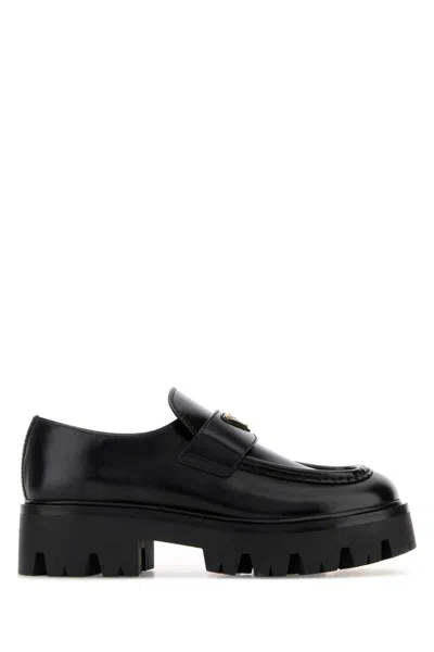 Prada Modern Loafers With Chunky Sole Design In Black
