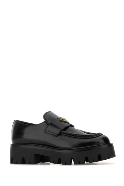 Prada Modern Loafers With Chunky Sole Design In Black