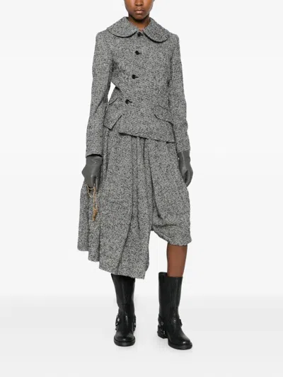 Comme Des Garçons Burberry Black Polyester Down Jacket In Gray