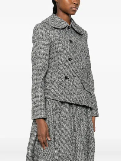 Comme Des Garçons Burberry Black Polyester Down Jacket In Gray